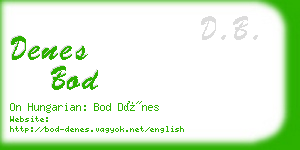 denes bod business card